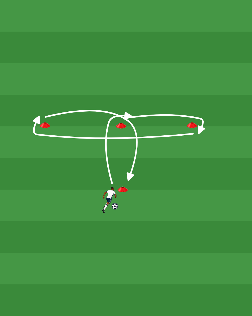 Speed T-Dribble Challenge court diagram